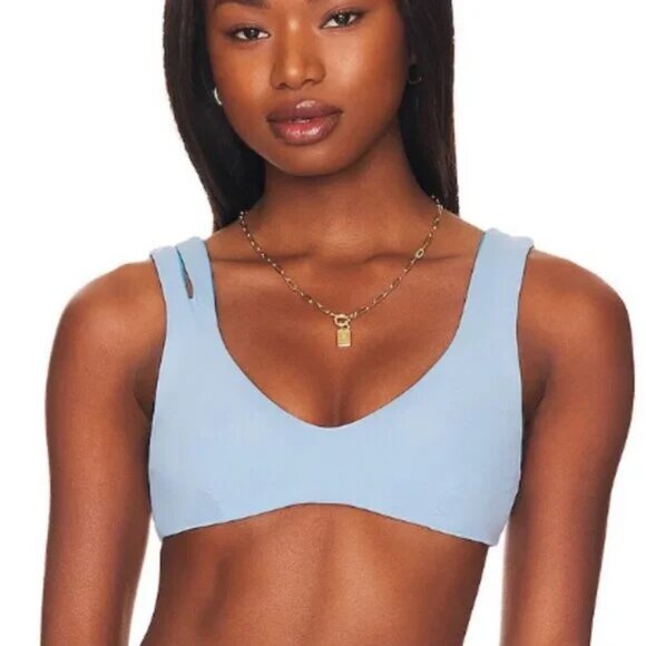 NWT | L*Space x Revolve One Wave Aura & Electric Blue‎ REVERSIBLE Bikini Top L - Picture 2 of 9